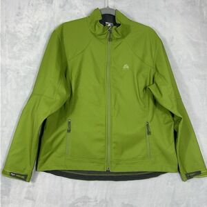Nike ACG Jacket Womens XL Green Fleece Lined Full Zip Outdoor Gorp Athleisure